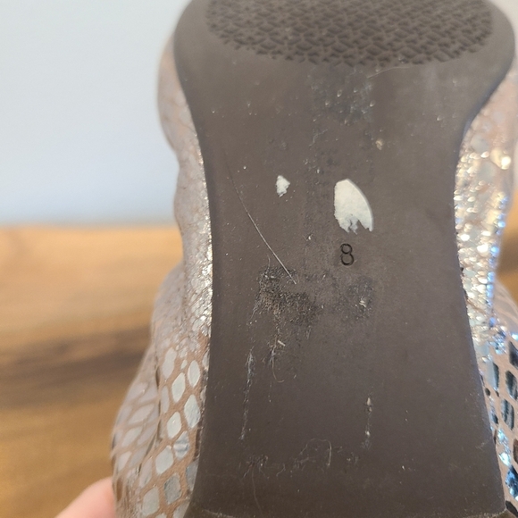 Tory Burch Heidi Metallic Snake Print Ballet Flats - Picture 12 of 12